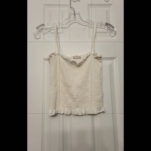 Sunday best white ruffle tank top